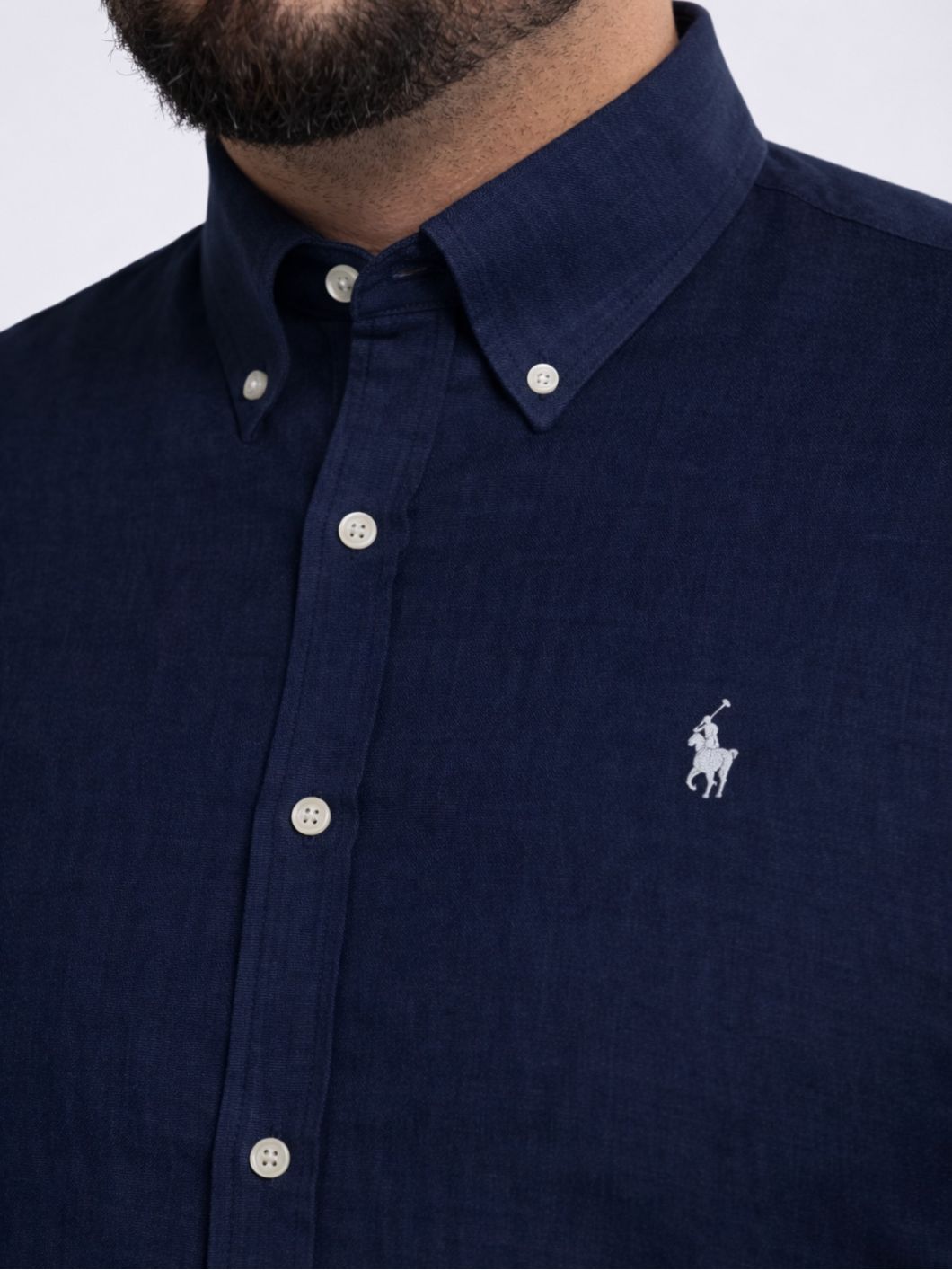 Chemise en Lin Grande Taille Bleu Marine